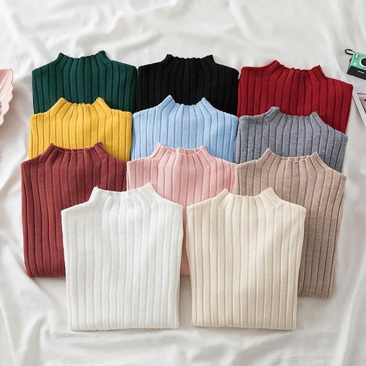Women Autumn Winter Knitted Sweaters O Neck Long Sleeve Button Decoration Sweate