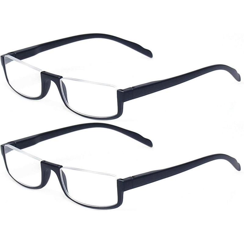 DEAAOK 2 Pack  Half Frame Reading glasses Men Women ordinary glasses