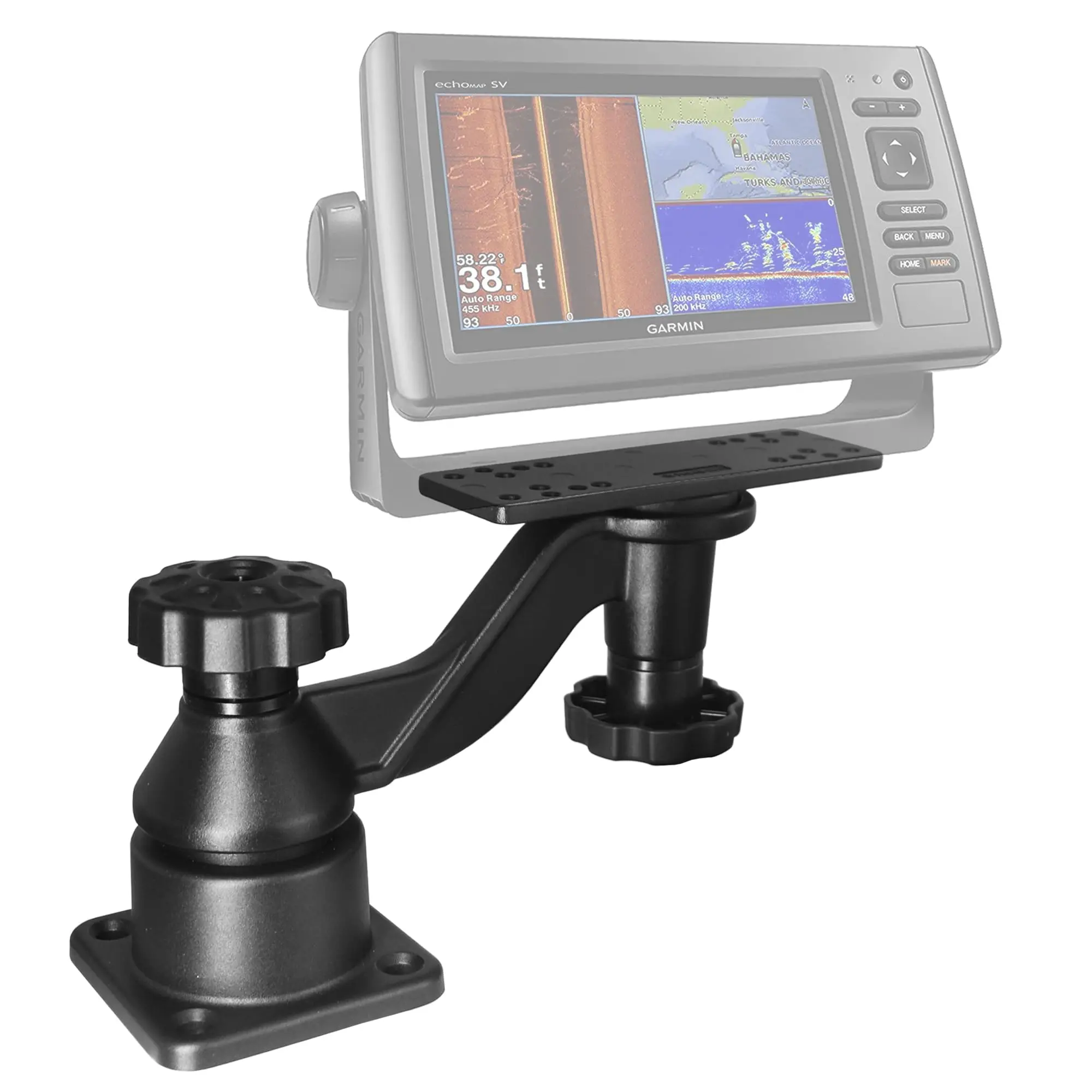WINDFRD Aluminum Swing Arm Fish Finder Mount for 5"-12" Screens