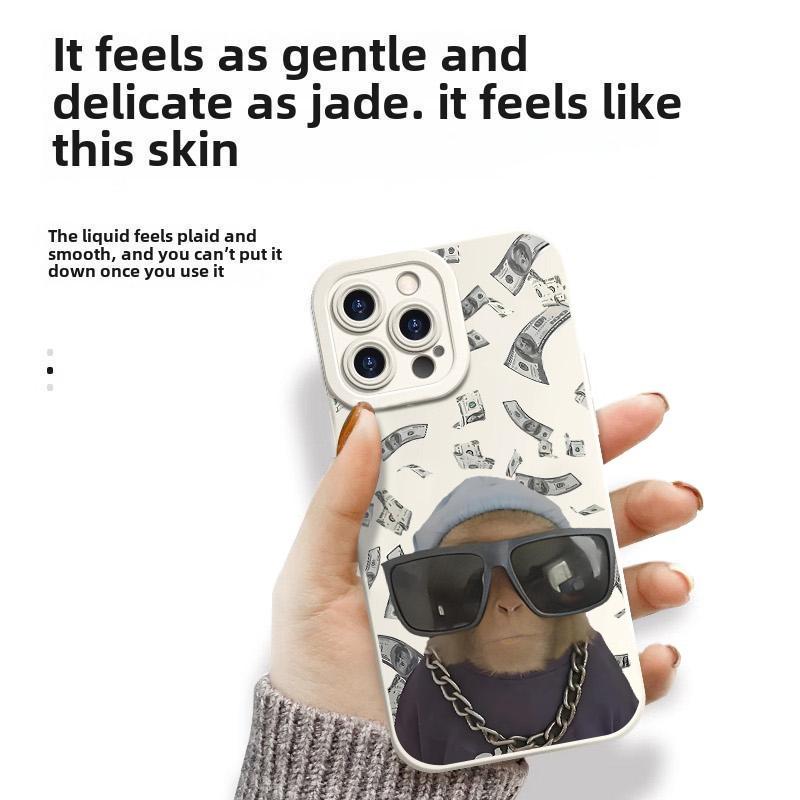 Cool Monkey Pattern Phone Case, TPU Soft Silicone Material, Full Protection Shockproof, Compatible with iPhone 17 Pro Max 17 Air  15 Pro Max 14 Plus 13 12 11 X 16 Pro Max, Funny Clown Men's Style