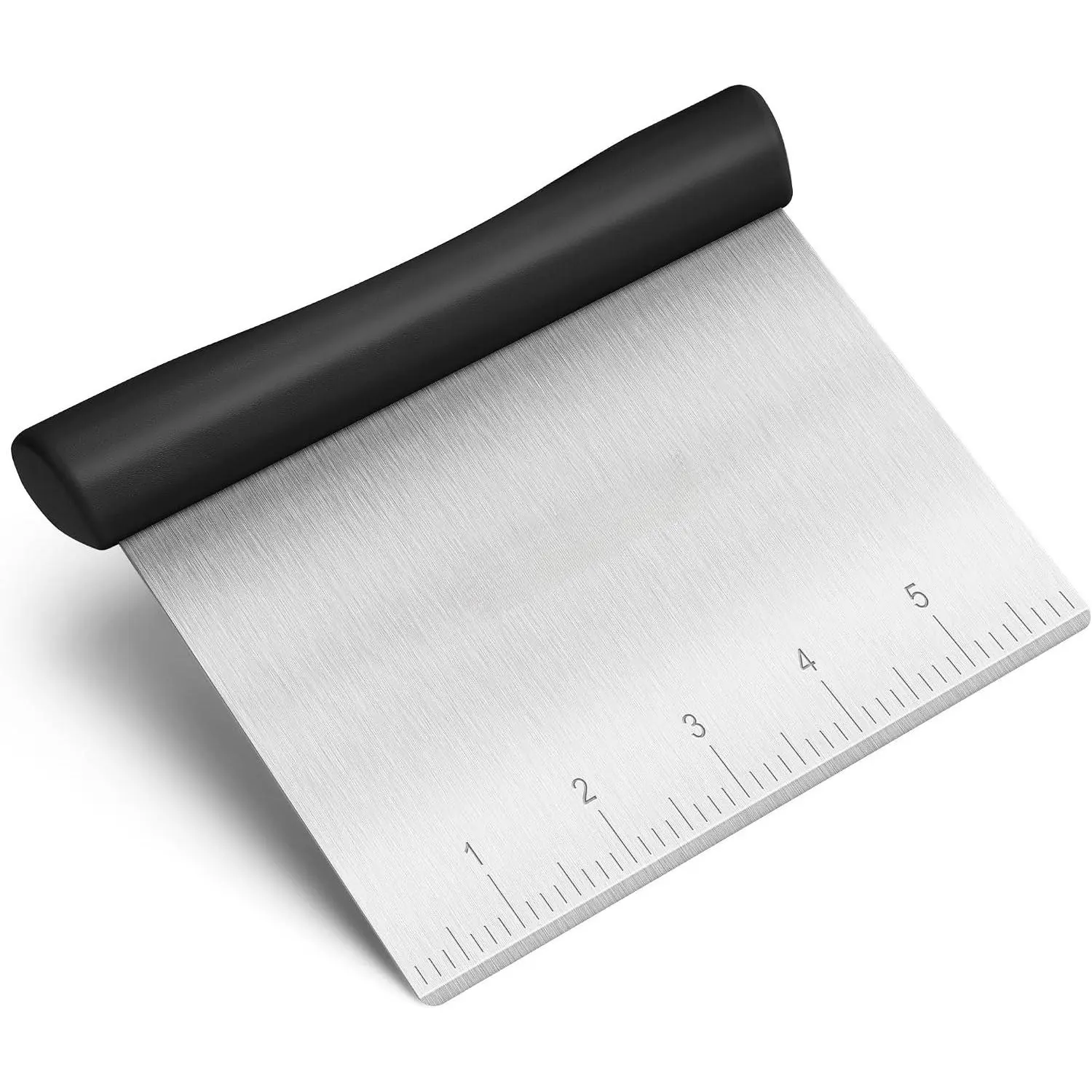 Multi-Purpose Stainless Steel Bench Scraper Dough Blender & Pastry  | Dishwasher Safe Measurement Marks Non-slip Comfortable Handle Dough Scraper   for Bread Baking Supplies Black