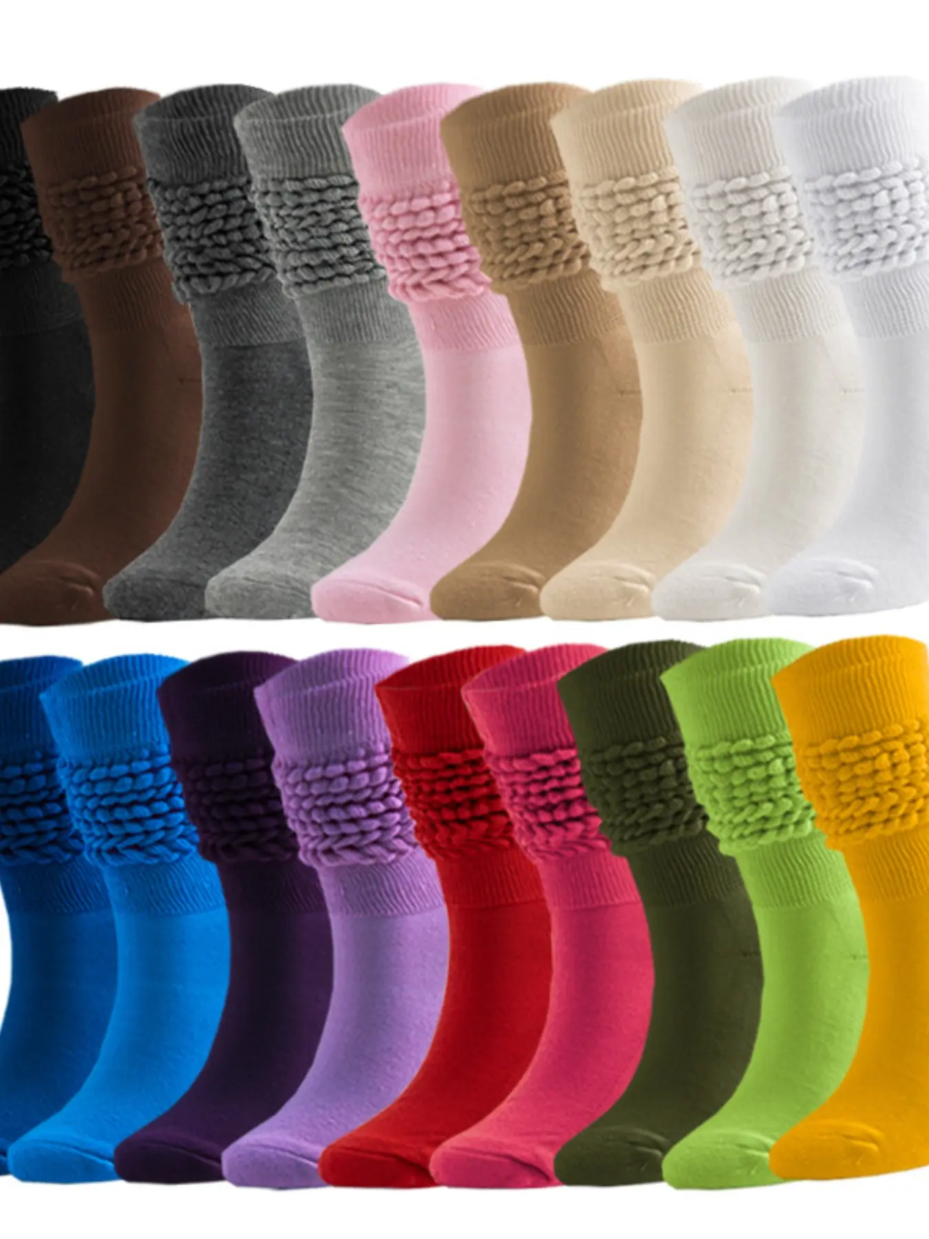 Long Bubble Crew Socks, Versatile Casual Candy Color Thick Warm Knit Ankle Socks, Comfortable and Stylish Footwear for Everyday Use