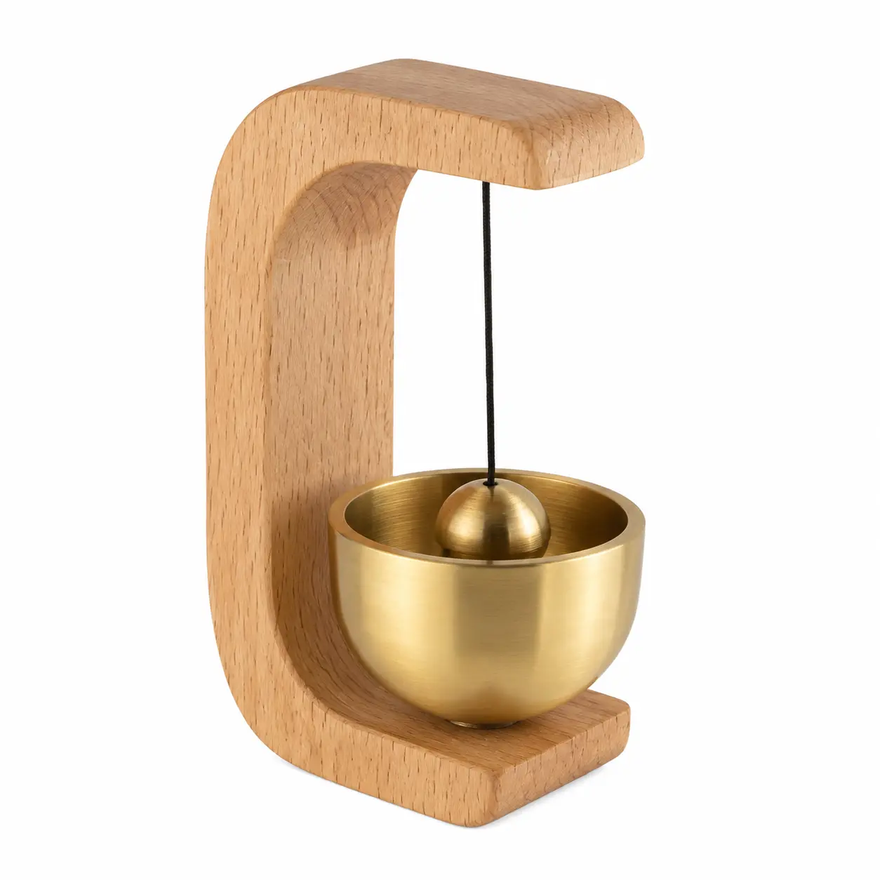 Vintage-Style Solid Wood Suction Cup Door Chime with Magnetic Mount – Rustic Wind Bell for Entryways, Indoor Wall Decor, Home Accents, and Front Door Ornamentation – Natural Wood Tone Hanging Decoration
