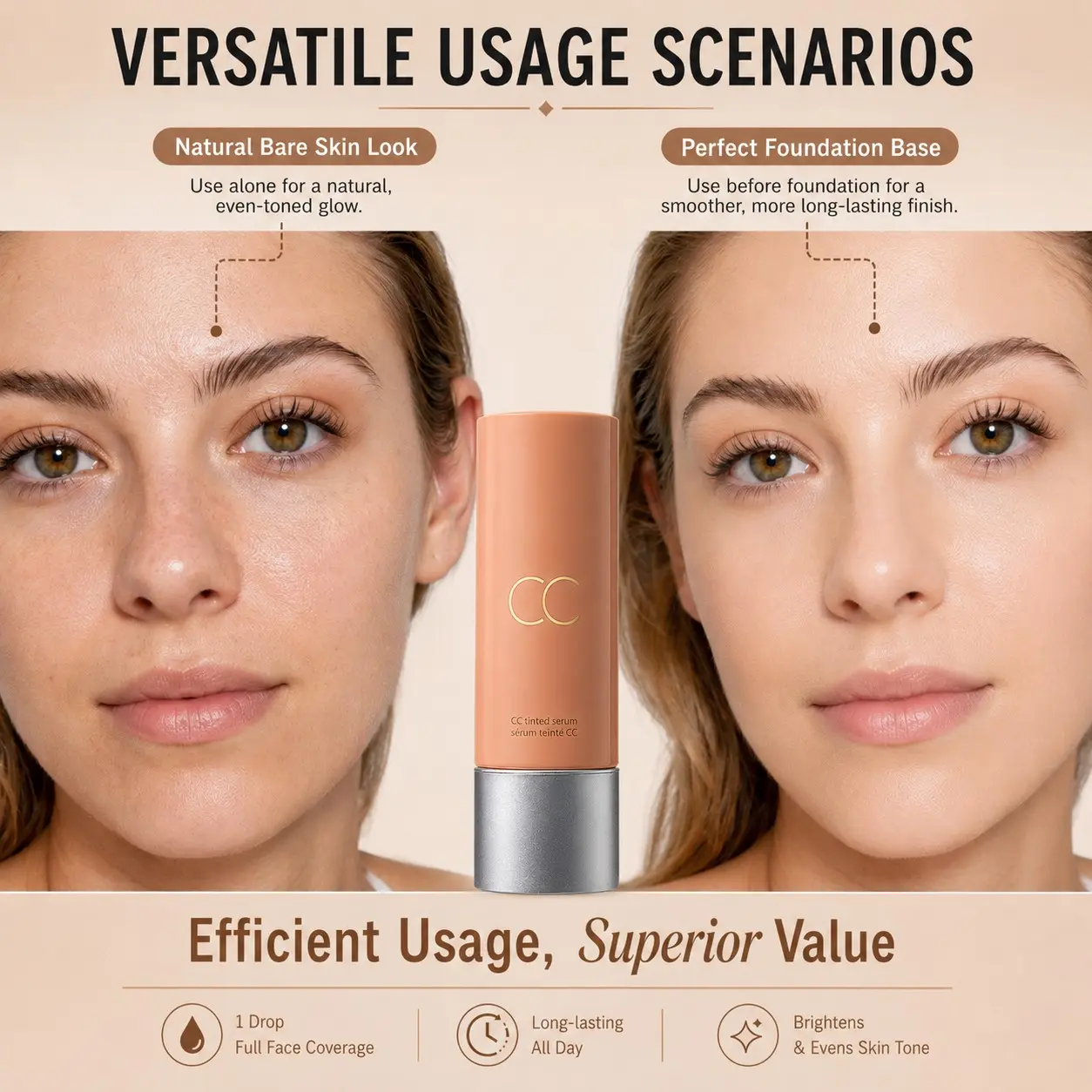 Senmu Color Correction Essence Serum, Brightening Skincare, Makeup Enhancer, Radiant Skin Tone, Even Tone Serum, Beauty Care Product