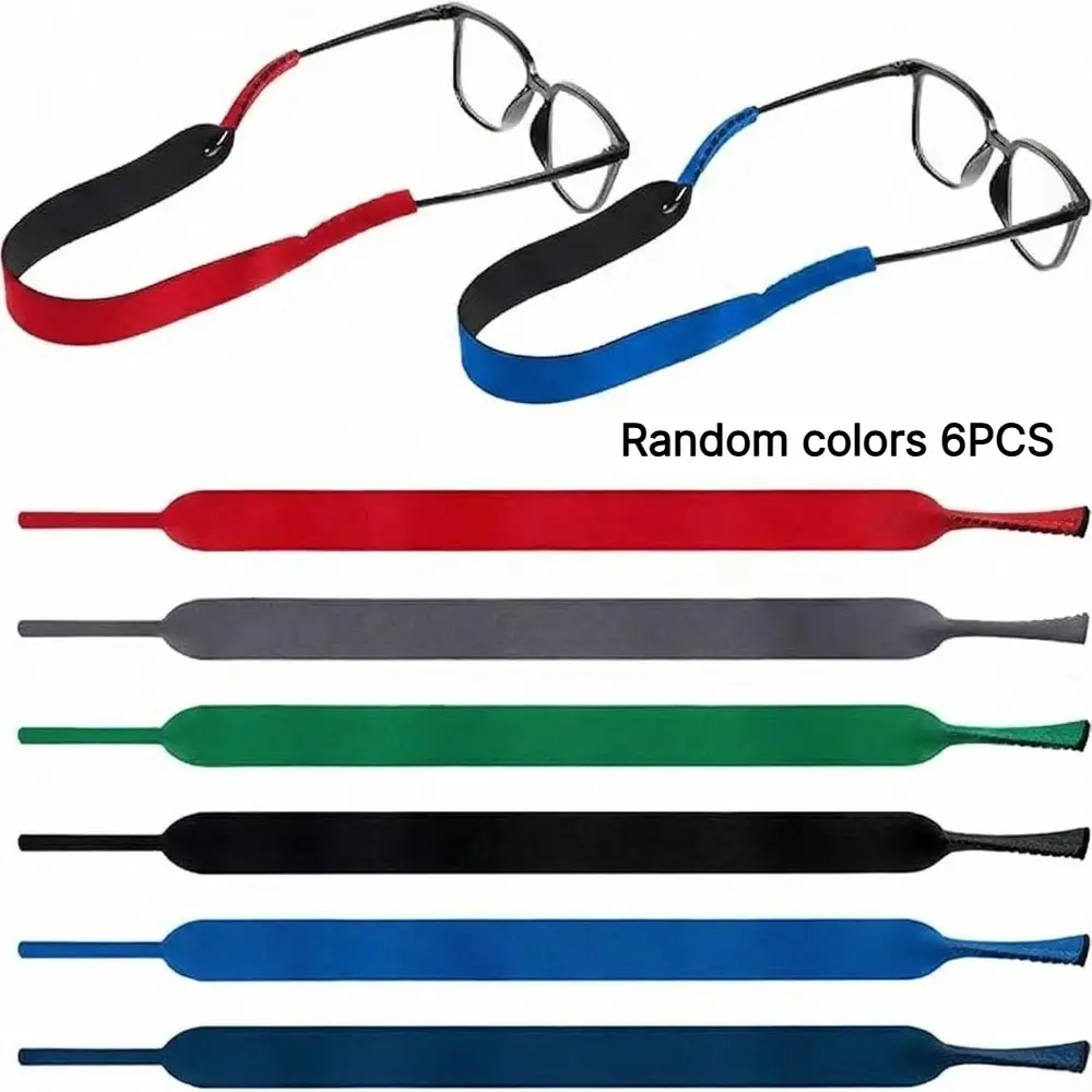 6 Pieces Floating Neoprene Sunglasses Straps Floating Eyewear Retainer Holder for Sports Outdoors Water Activities