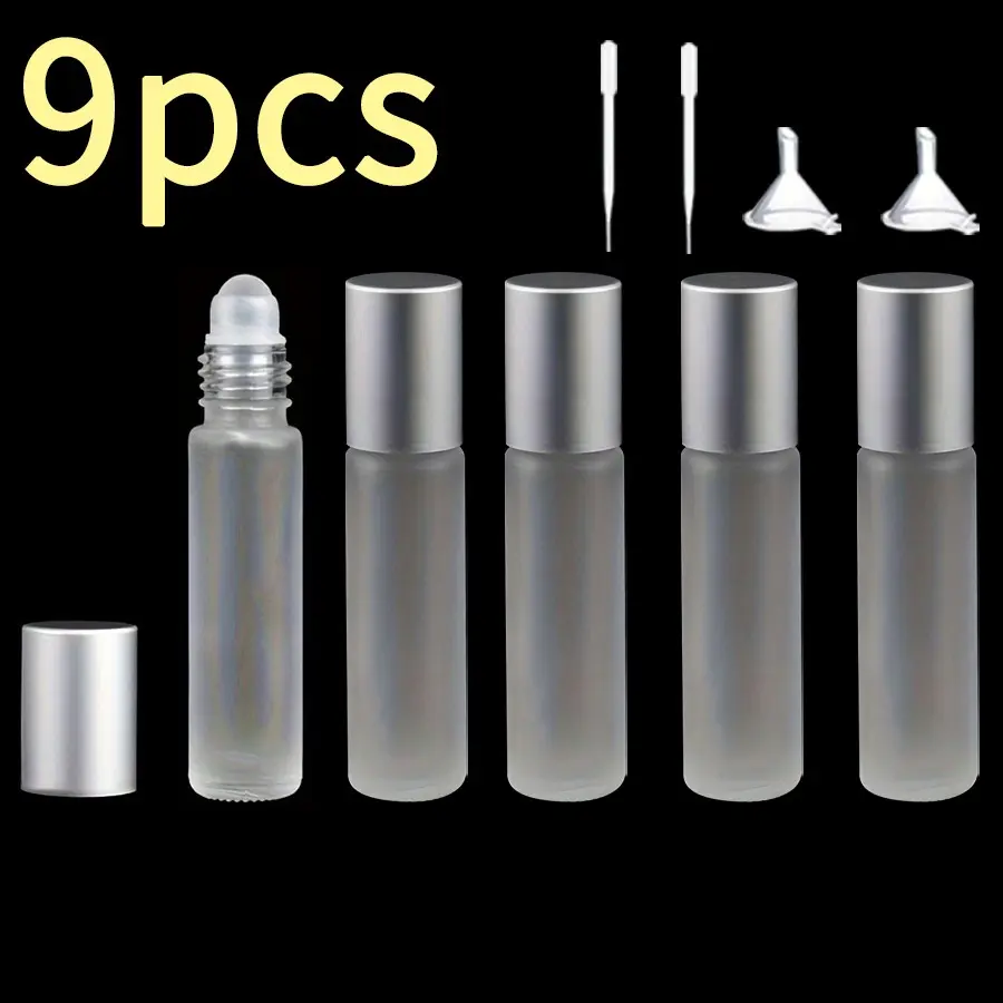 10ML Essential Oil Roller Bottle, Frosted Glass Roller Bottle, Perfume Bottle, Portable Outdoor Roller Storage Bottle