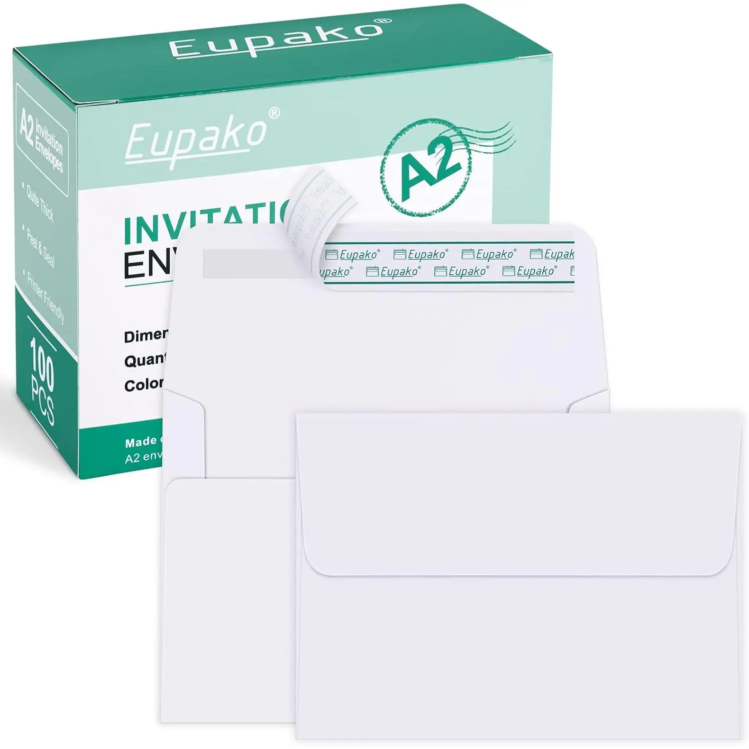 A2 White Paper Envelopes 100 Pack 4.375x5.75" Self Seal Invitation Envelopes for RSVP Wedding Thank You Notes Greeting Cards Photos Announcements