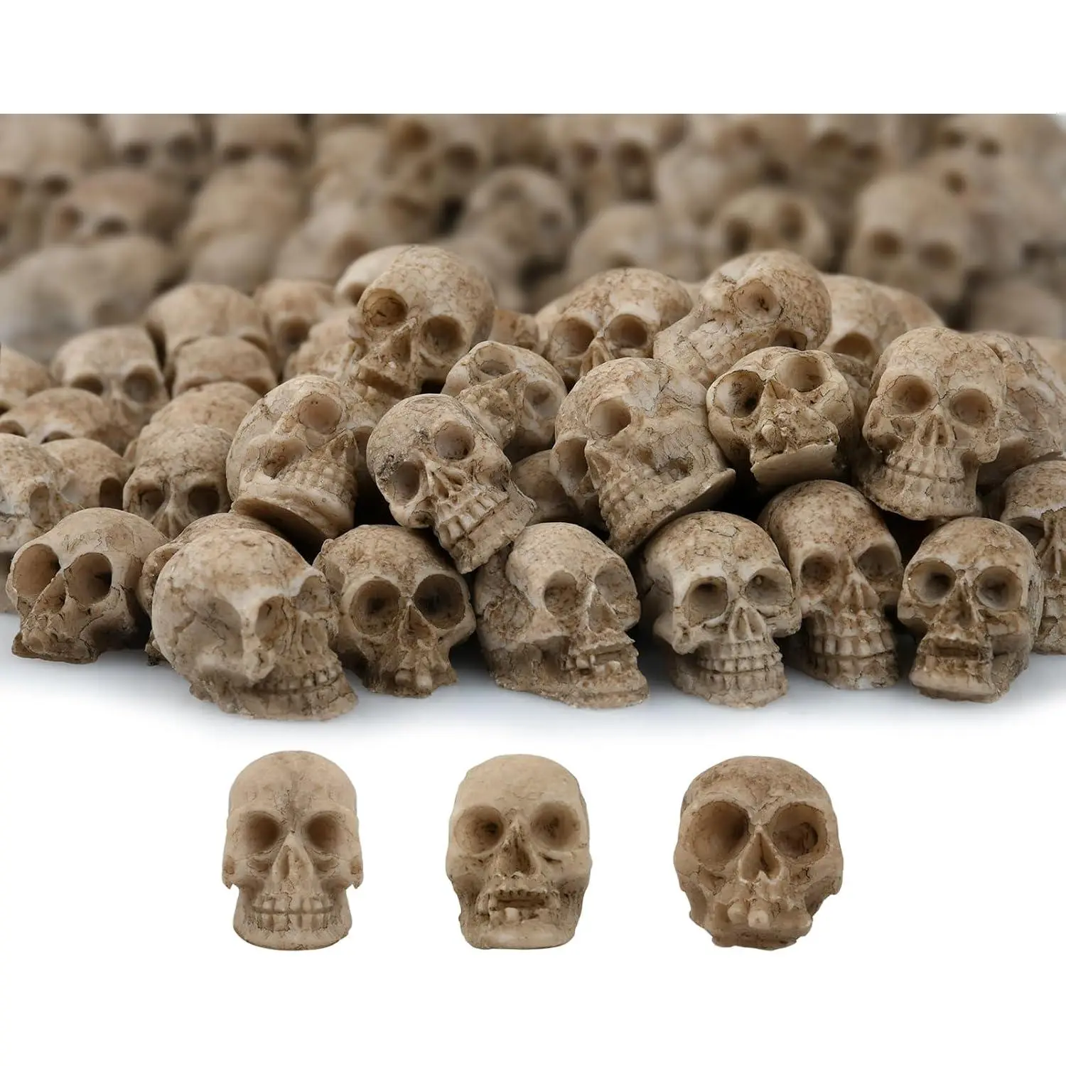 40 Pieces Mini Skeleton Head Figurines Mini Skull Statue for Spooky Decor Crafts and Halloween Decoration