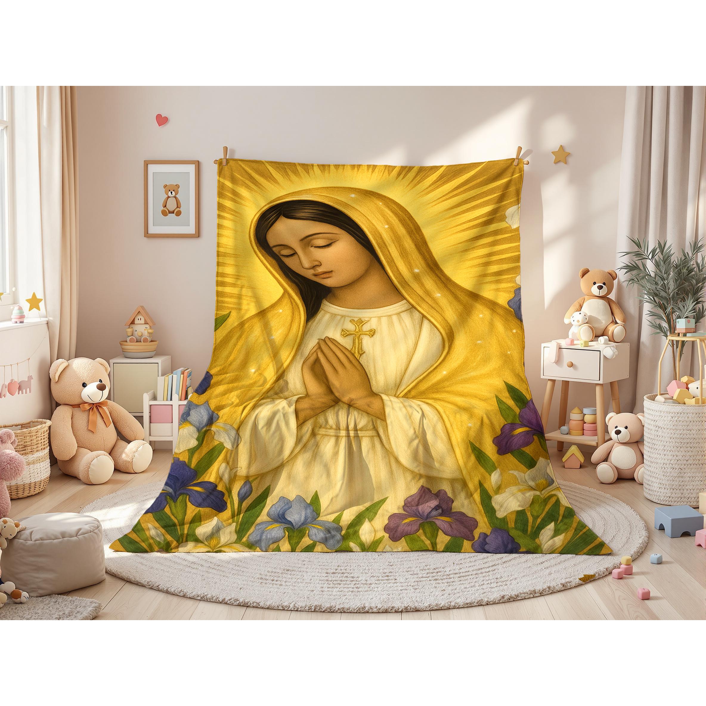 Virgin Mary Pattern Soft Warm Throw Blanket Mary Garden Air - conditioned Room Warm Nap Blanket for Home Office Travel Virgin Mary Pattern Soft Warm Throw Blanket Mary Garden Air - conditioned Room Warm Nap Blanket for Home Office Travel