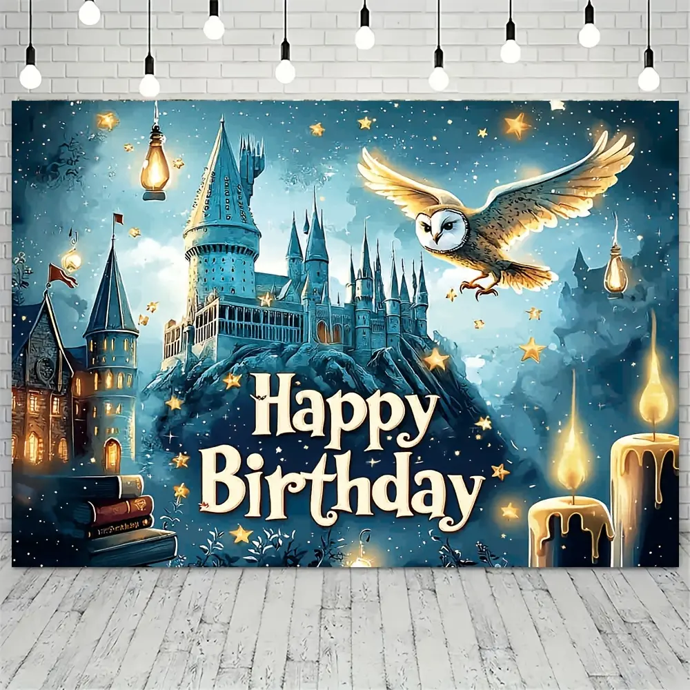 Fantasy Witch School Castle Polyester Tapestry - Magic Academy Theme Backdrop for Family Use, Father's Day/Independence Day Church Events, Bag Decoration Accent, Indoor-Outdoor Home Decor Supplies