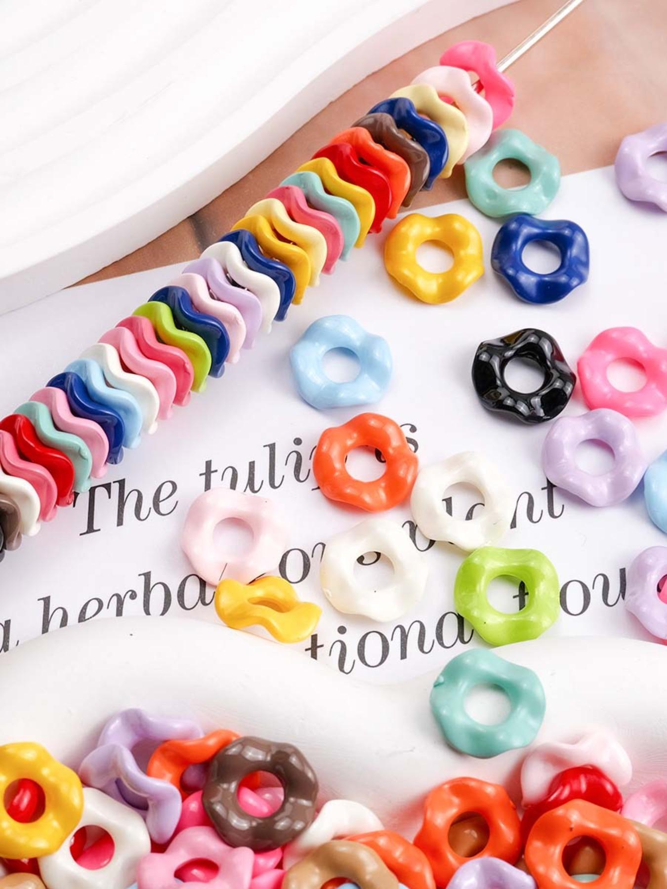 50 Pcs Wave Acrylic Spacers for Pen Making, Perfect for DIY Projects & Handmade Pens, Durable Lightweight Design, All Seasons Use, Bead Assortment