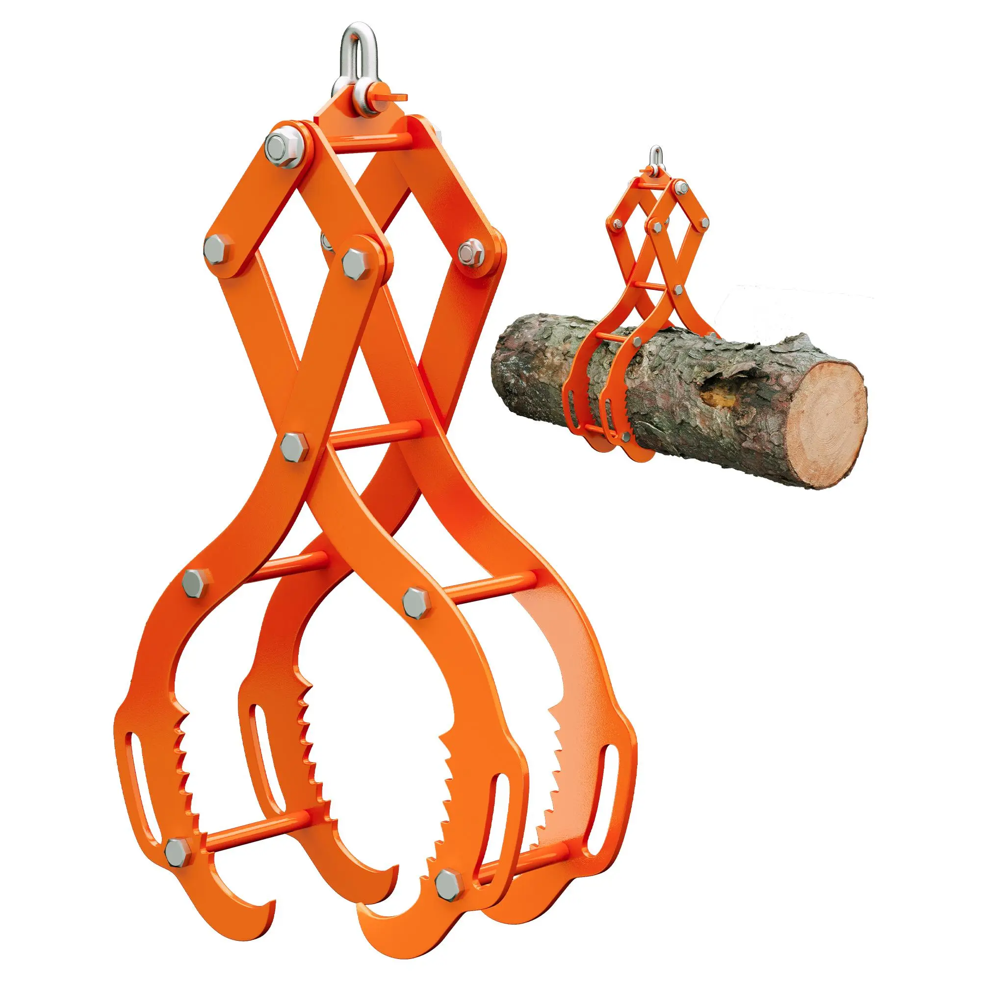 36" Log Tongs, 4 Claw Log Grabber,Eagle Claw Design Skidding Tongs Logging Tools