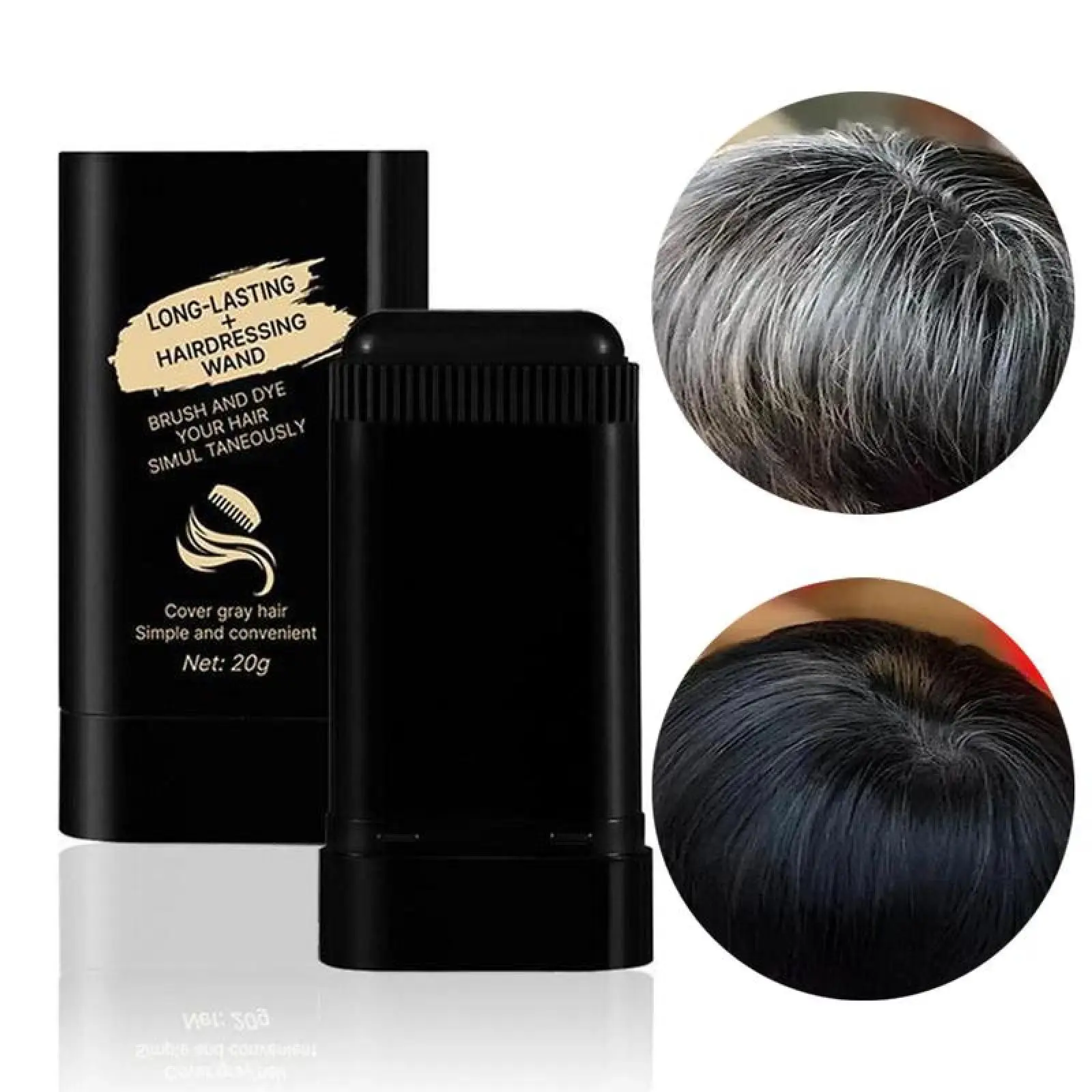 Single-Use Pen-Style Hair Dye Comb - Portable, Easy to Apply, Waterproof, Sweatproof, Fast Color Replenishment, Non-Fading, Stick Lid Storage