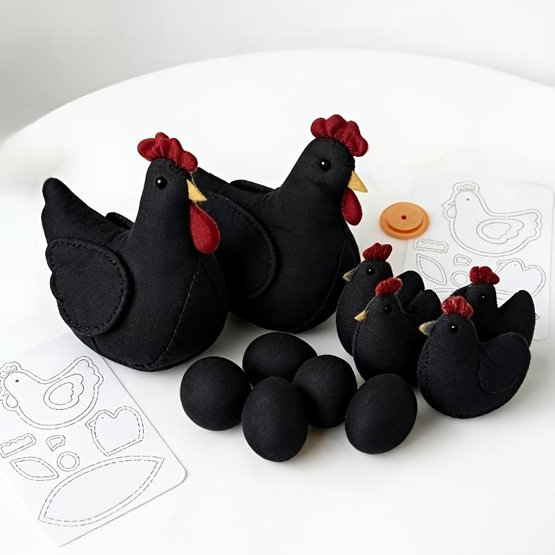 Chicken-themed Patchwork Sewing Template (with 4 tracing tools and hen family motifs) - a colorful handmade guide for quilting, handcrafting, Easter crafts, compatible with sewing machines and hand sewing