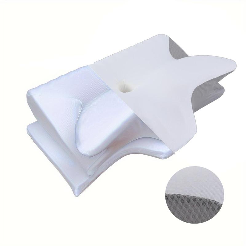 Two-way design with two different heights, ergonomic memory foam pillow for neck and shoulder relaxation, and contoured armrests for side and stomach sleepers. Great Christmas and Mother's Day gift.