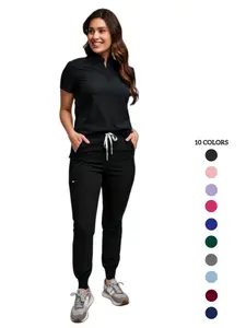 Stand Collar Sleeveless Scrub Suit Light Quick Dry Breathable Skin Friendly Wicking Staff Nurse Cosplay Stage Costume Career Experience Hall Portrait Outfit