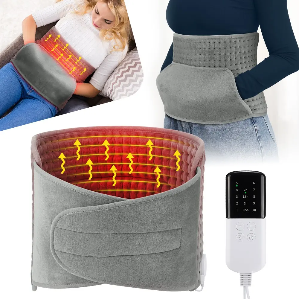 Heated Belt Heating Waist Belt With 10 Temperature Settings, 4 Timer Modes, Heated Pad + Hand Warmer Combo, Us Plug, Gift