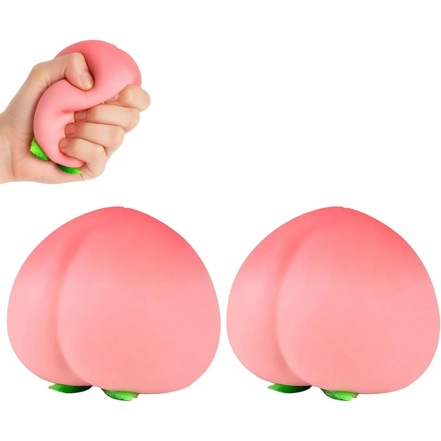 Peach Squishies Slow Rising Stress Relief Toy,Squishies Peach,Fruit Squishie, Sensory Fidget Toy for Anxiety, Portable Jumbo Peachs Squishie Squeeze Ball for Office, Classroom(2pcs)