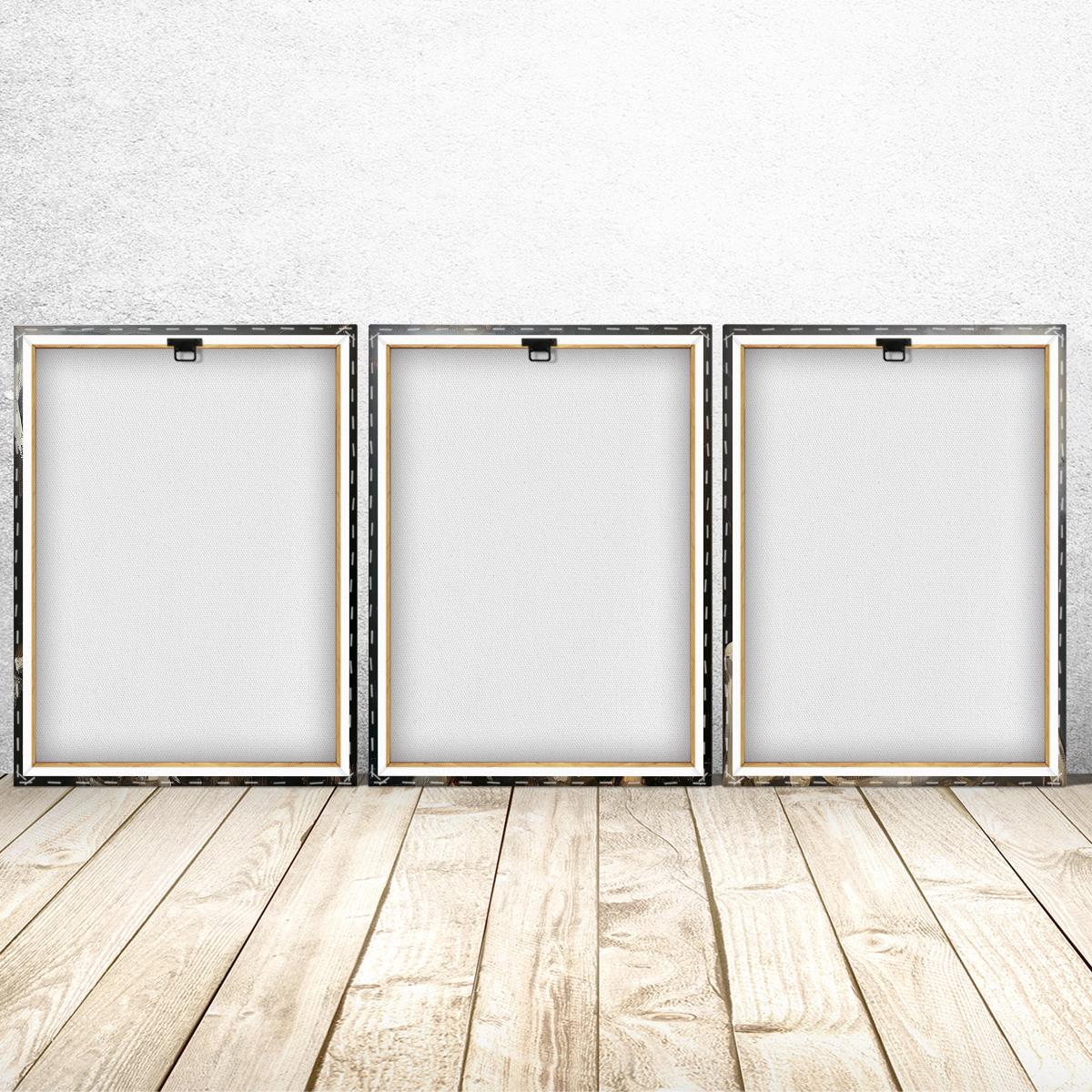 Skull Pattern Canvas Painting, 3 Counts/set Creative Wall Art Poster, Wooden Wall Art, Wall Art Decor for Home Living Room Bedroom Office