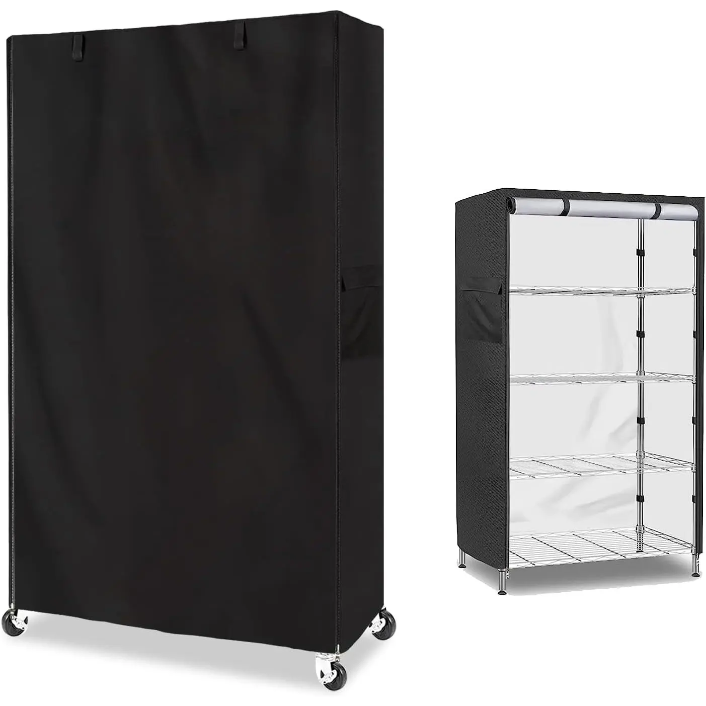Shelf Cover,  Storage Shelving Unit Cover,Fits 36"Wx14"Dx54"H Shelf,Shelf Display Rack Protector with Zipper,Black