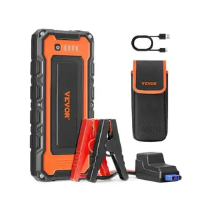 VEVOR 4000A Peak Jump Starter, Portable 12V Lithium Car Battery Booster Pack, Power Bank for All Gas and up to 10L Diesel Engines, with LED Flashlight and Safety Jumper Cables