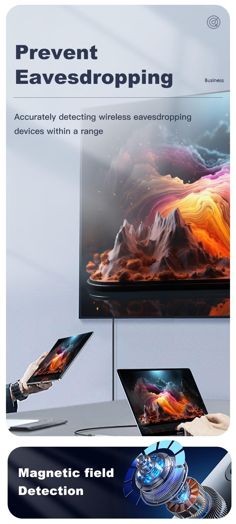 Multi-Functional RF Signal DetectorHidden Camera Detector Anti-Spy Car GPS Tracker Listening Device Bug RF Wireless All Signal Scanner Gadget Security Protection