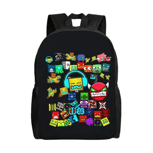 Geometry Game Dash Backpacks For Men Women Book Bag Travel Hiking Camping Work