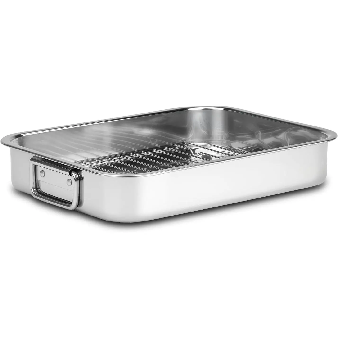 Extra Large Heavy Duty Stainless Steel Turkey Roasting Pan with Rack & Handles, Food-Safe Dishwasher Safe, Perfect for Cooking Turkey & Steak for Thanksgiving & Christmas