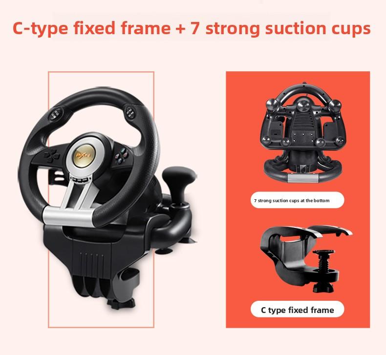 Ultimate Racing Experience!PXN-V3PRO Steering Wheel, Multi-System Support + One-Click Mode Switch, Dual Vibration + Stable Mount Set Complete