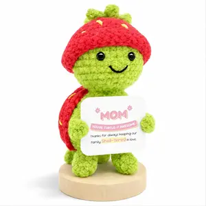 Positive Crochet Turtle – “Mom, You’re Turtle-y Awesome”, Handmade Strawberry Turtle, Encouragement Gift for Mom, Birthday Gift | Positive Affirmation Animal