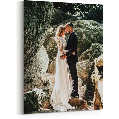 Custom Artistic Digital Photo Print - Frameless Canvas Wall Art with Pine Wood Inner Frame, Synthetic Fiber Canvas, Water-Resistant, Fade-Resistant Modern Home Decoration for Living Room, Bedroom, Couple Love Gift