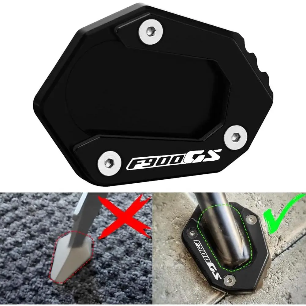 Modeer Motorcycle Kickstand shoe Side Stand Enlarge Extension Pad Compatible with B&M&W F900GS 2024| F900GS Adventure 2024 CNC f 900 gs f900 gsa Accessories (black-1)