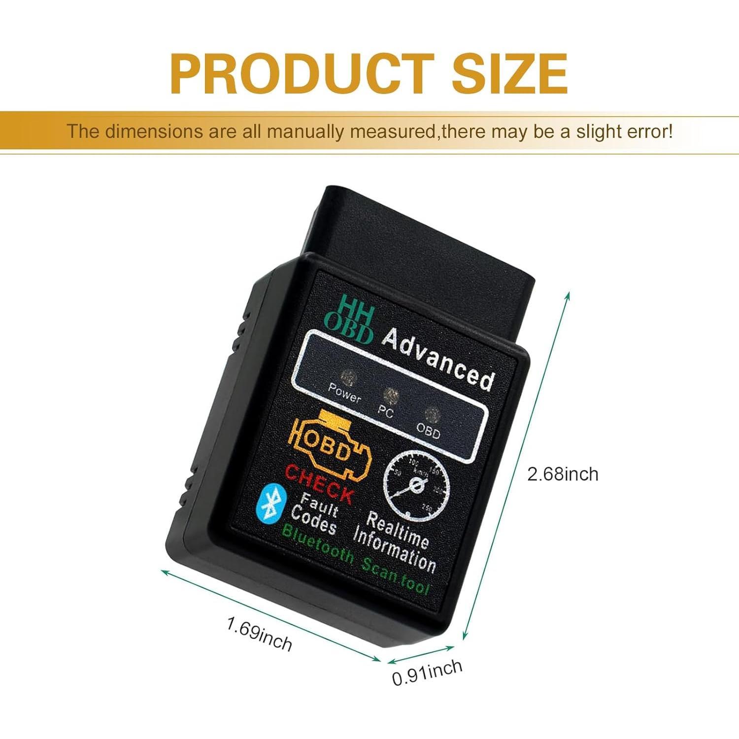 OBD2 Diagnostic Tool, ELM327 V2.1 Code Reader for Real-time , Mini Anti-interference Scanner for Reset Clear Engine Light, Universal for IOS Android Windows (Black) OBD2 Diagnostic Tool, ELM327 V2.1 Code Reader for Real-time , Mini Anti-interference Scanner for Reset Clear Engine Light, Universal for IOS Android Windows (Black)