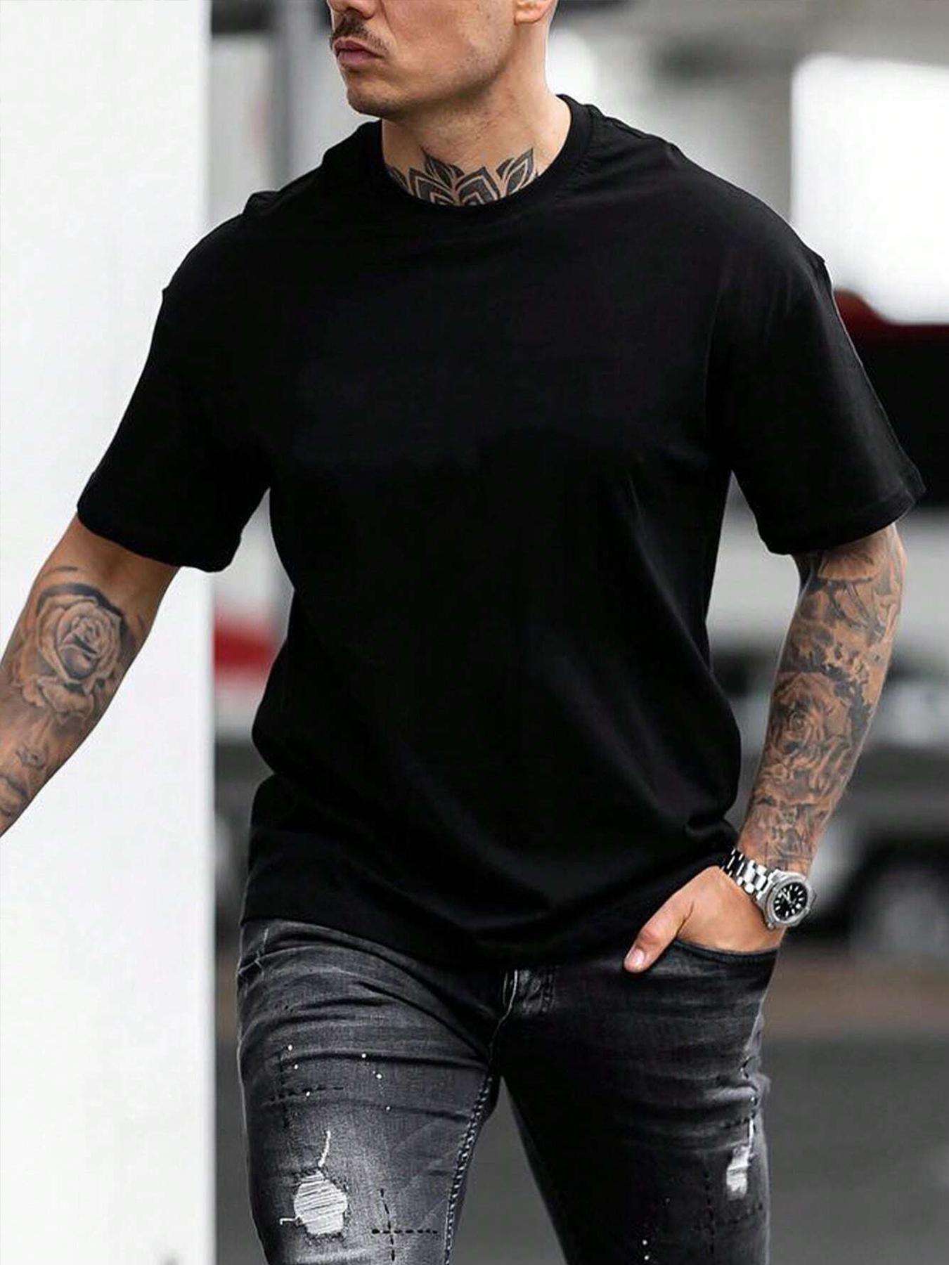 Men's Regular Fit Letter Print Round Neck Sleep Tee, Casual Soft Comfortable Knitted Short Sleeve T-Shirt For Daily Wear, Mens Sleepwear & Loungewear