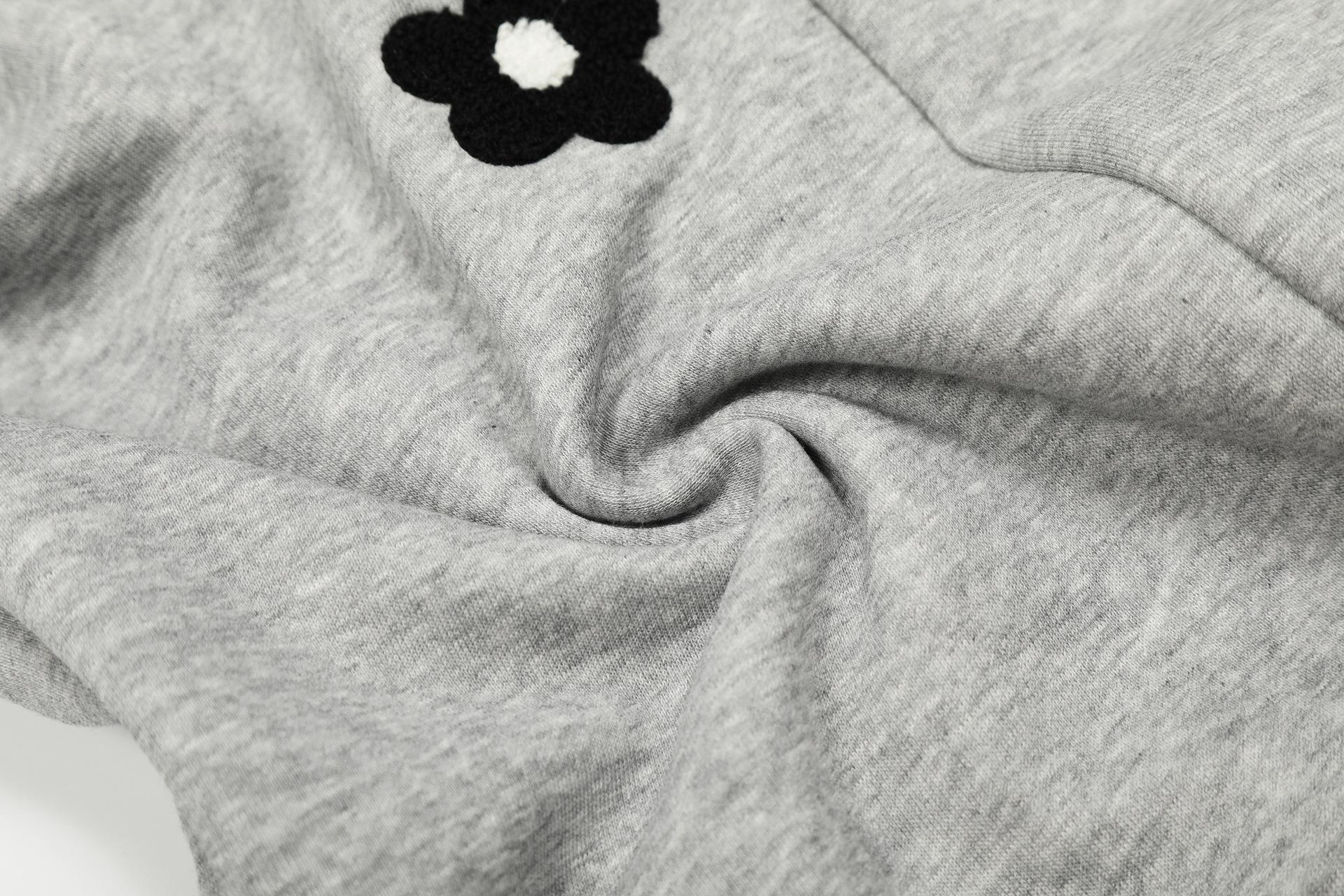 2026 Spring Collection Sweet and Cool Style Floral Embroidery Drawstring Loose Slimming Casual Sports Pants Wide-Leg Sweatpants for Women Menswear Trouser