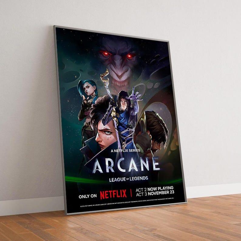 Arcane League Of Legends Season 2 Animated Poster - High Quality Canvas Print for Fan Merchandise Decor - Decoration Ornaments Wall