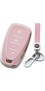 Key Fob Cover Compatible with Chevy Bolt EV EUV Trailblazer Traverse Trax Blazer Equinox Cruze Sonic Volt