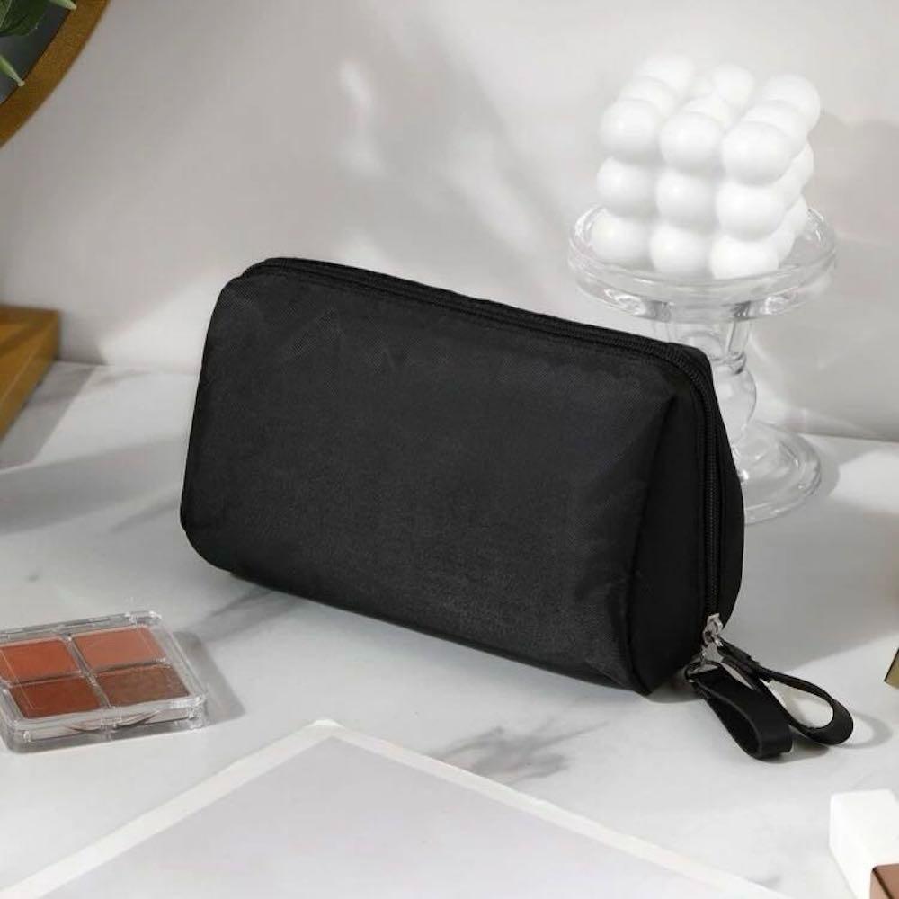 Portable Multi-functional Makeup Bag, 1 Count Casual Plain Makeup Storage Bag, Simple Design Travel Handbag with Wristlet for Women & Men, Cosmetic Pouch