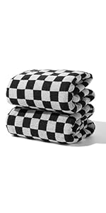 Hand Towels 5 Pack Cotton Face Towels Soft, Absorbent, and Decorative Checkered Design for Bathroom, Kitchen, Gym, and Spa 13 x 29 Inches for Any Occasion