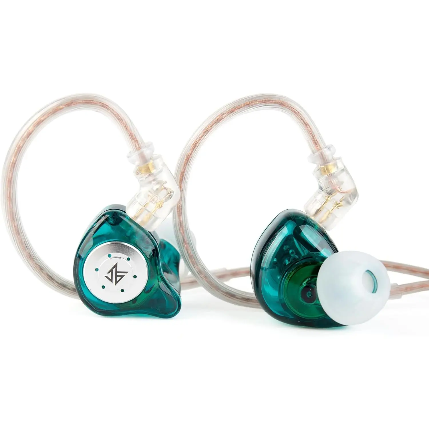 KZ EDX PRO Ear Monitor Headphone IEM Earphones with 1DD, HiFi Deep Bass IEM for Gaming, Wired Gaming Earbuds with New 10mm Dynamic Driver Detachable Cable for Video Music Church (Cyan, with mic)