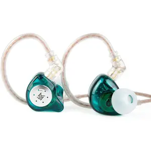 KZ EDX PRO Ear Monitor Headphone IEM Earphones with 1DD, HiFi Deep Bass IEM for Gaming, Wired Gaming Earbuds with New 10mm Dynamic Driver Detachable Cable for Video Music Church (Cyan, with mic)