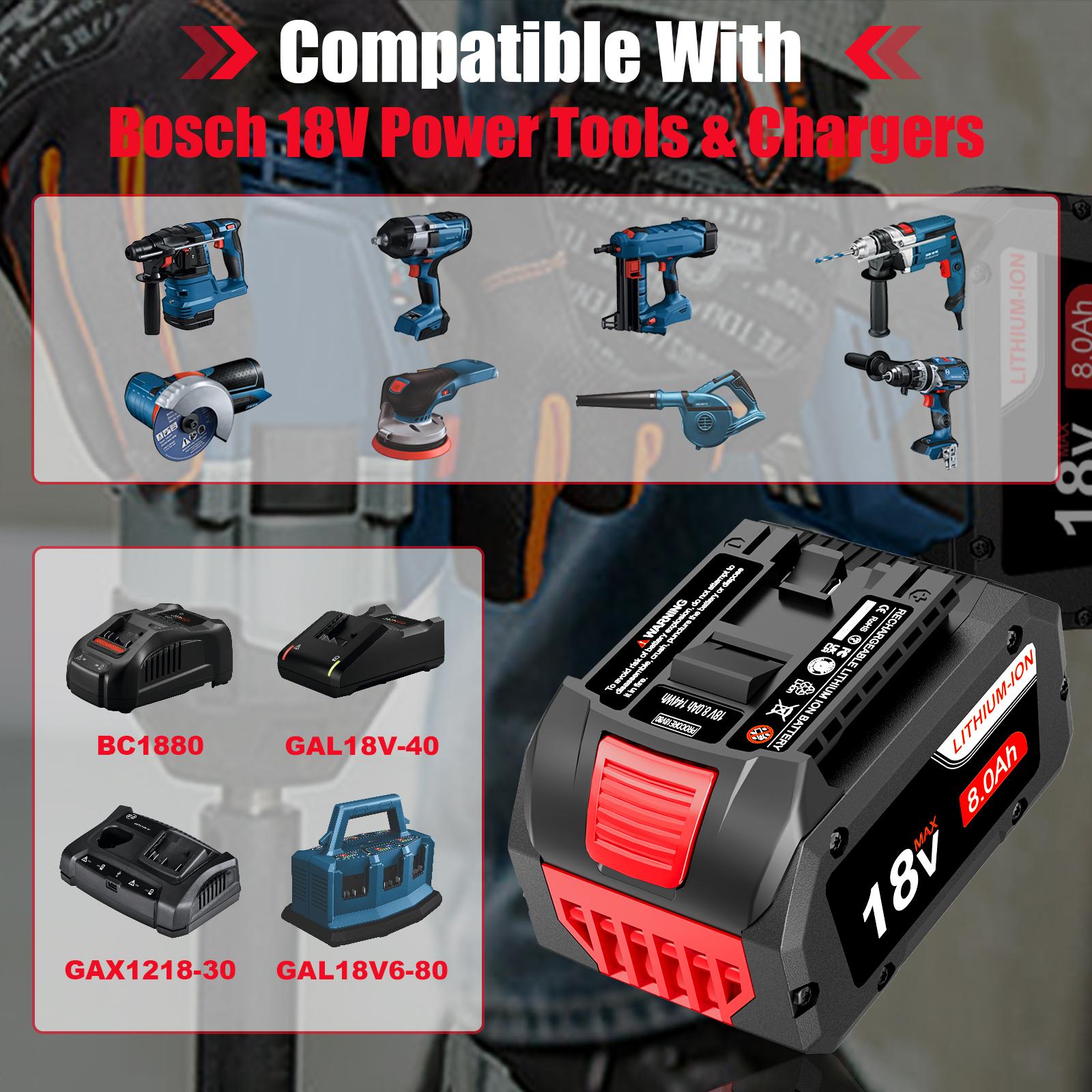 New BAT609 For BOSCH 18V CORE 18 Volt 8.0Ah High Performance Battery BAT618 Li-ion New BAT609 For BOSCH 18V CORE 18 Volt 8.0Ah High Performance Battery BAT618 Li-ion