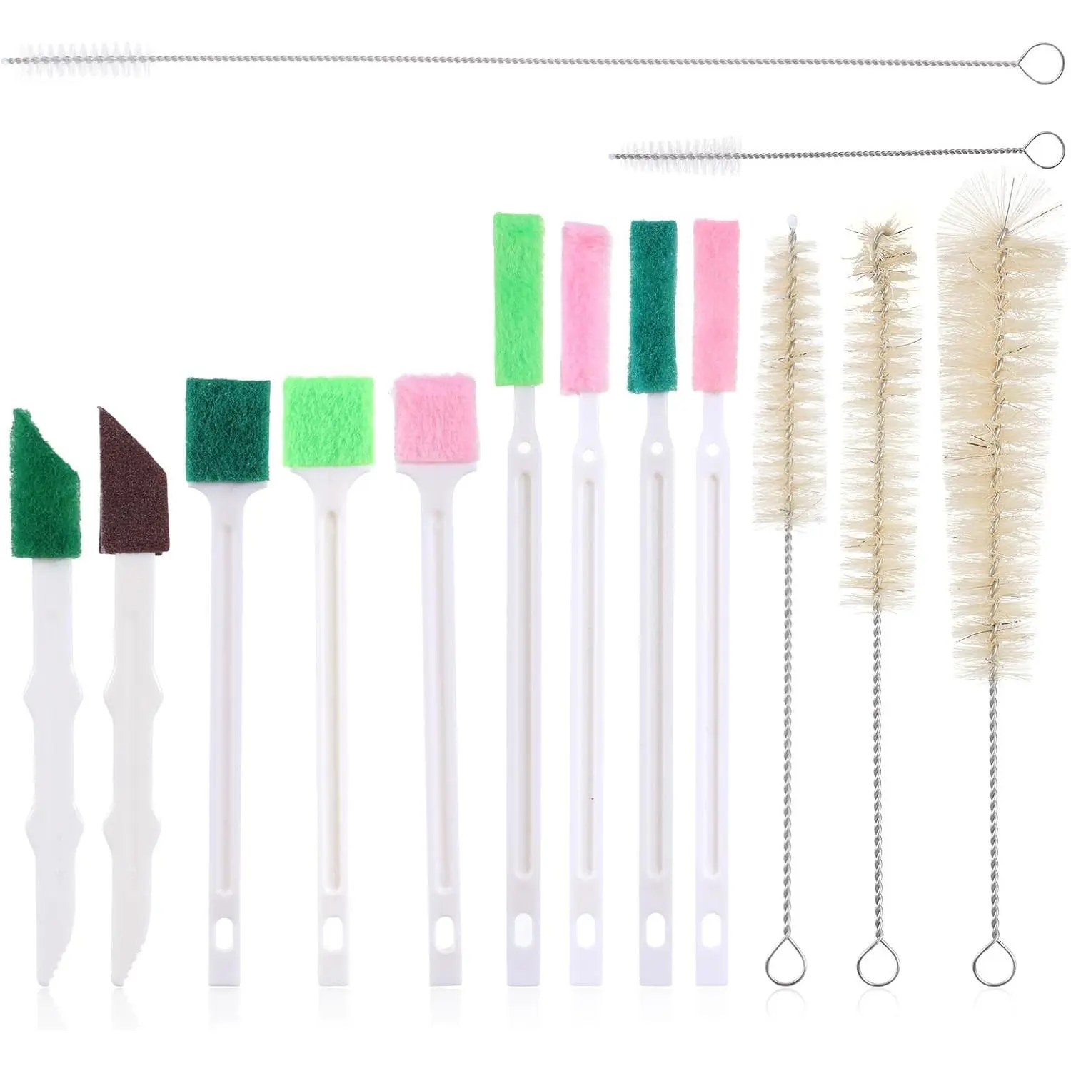 14 count  Fountain Cleaning Brushes Kit  Water Fountain Cleaner Kit Water Cleaning Brushes with Compressed Sponge for   Cats  Watering Bowls Waters Dispenser