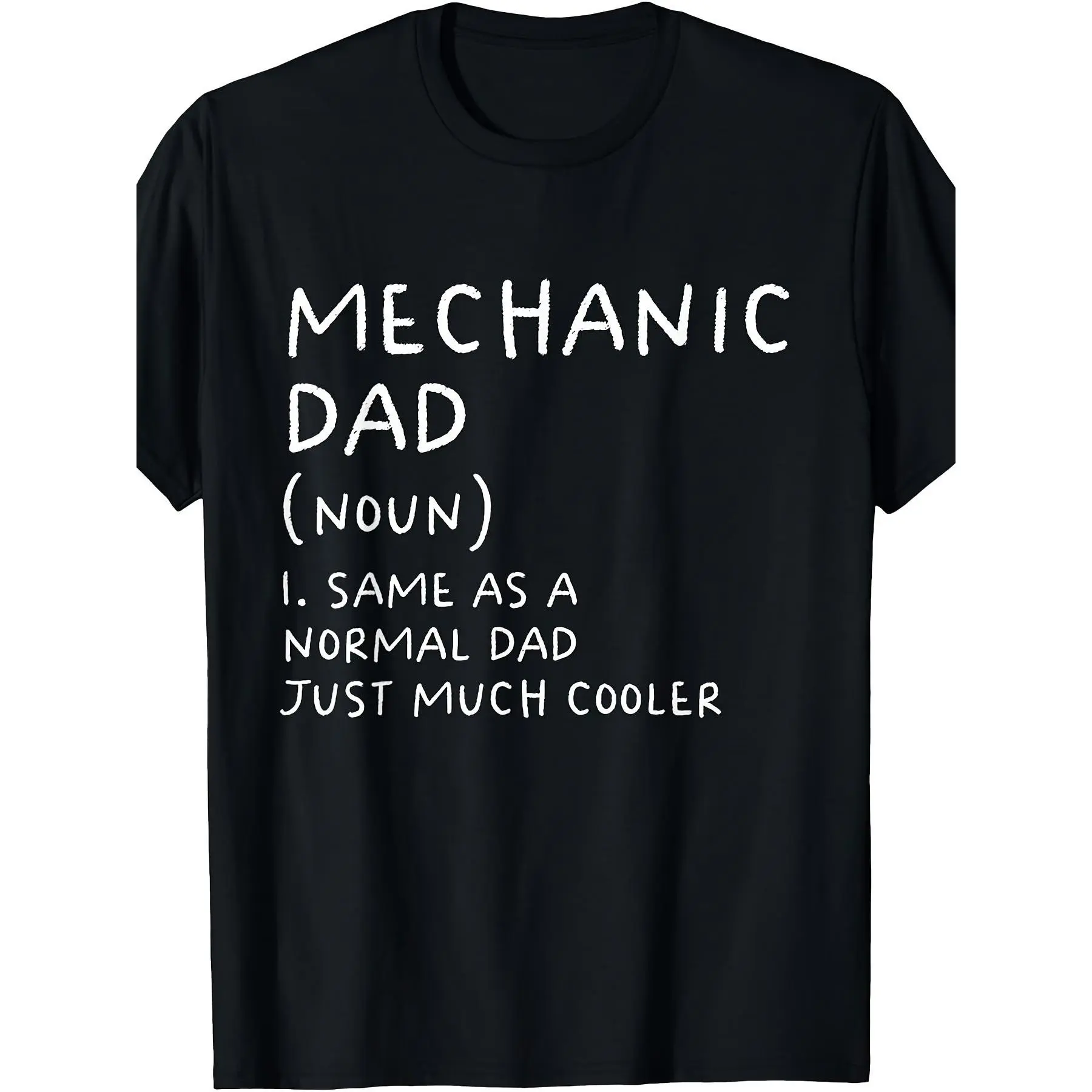 Mechanic Dad Definition Funny Garage Car Mechanic T-Shirt Retro Casual Crew Neck Printed T-Shirt.casual summer top - comfortable for everyday wear - machine washable gift
