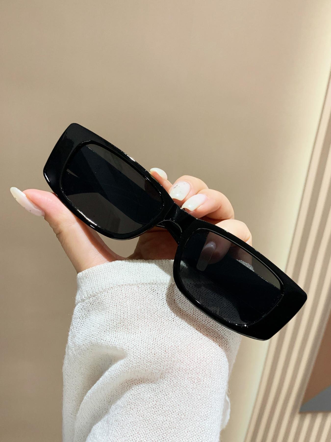 Summer Simple Matching Glasses for Everyday Use, All Seasons Minimalist Square Frame Fashion Glasses, Travel Accessories, Trendy Shades