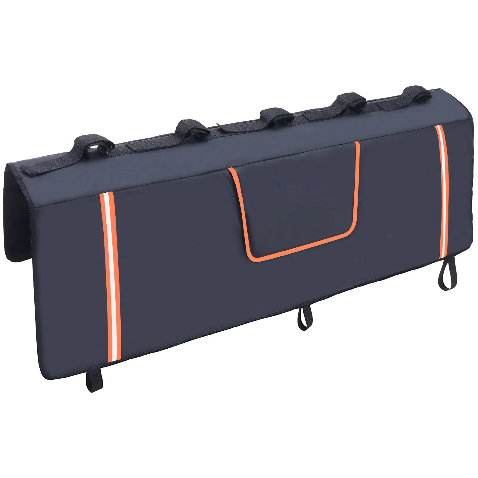Tailgate Bike Pad, 53" Truck Tailgate Pad Carry 5 Mountain Bikes, Tailgate Protection Pad with Reflective Strips and Tool Pockets, Tailgate Pad with Camera Opening for Mid-Size Pickup Trucks