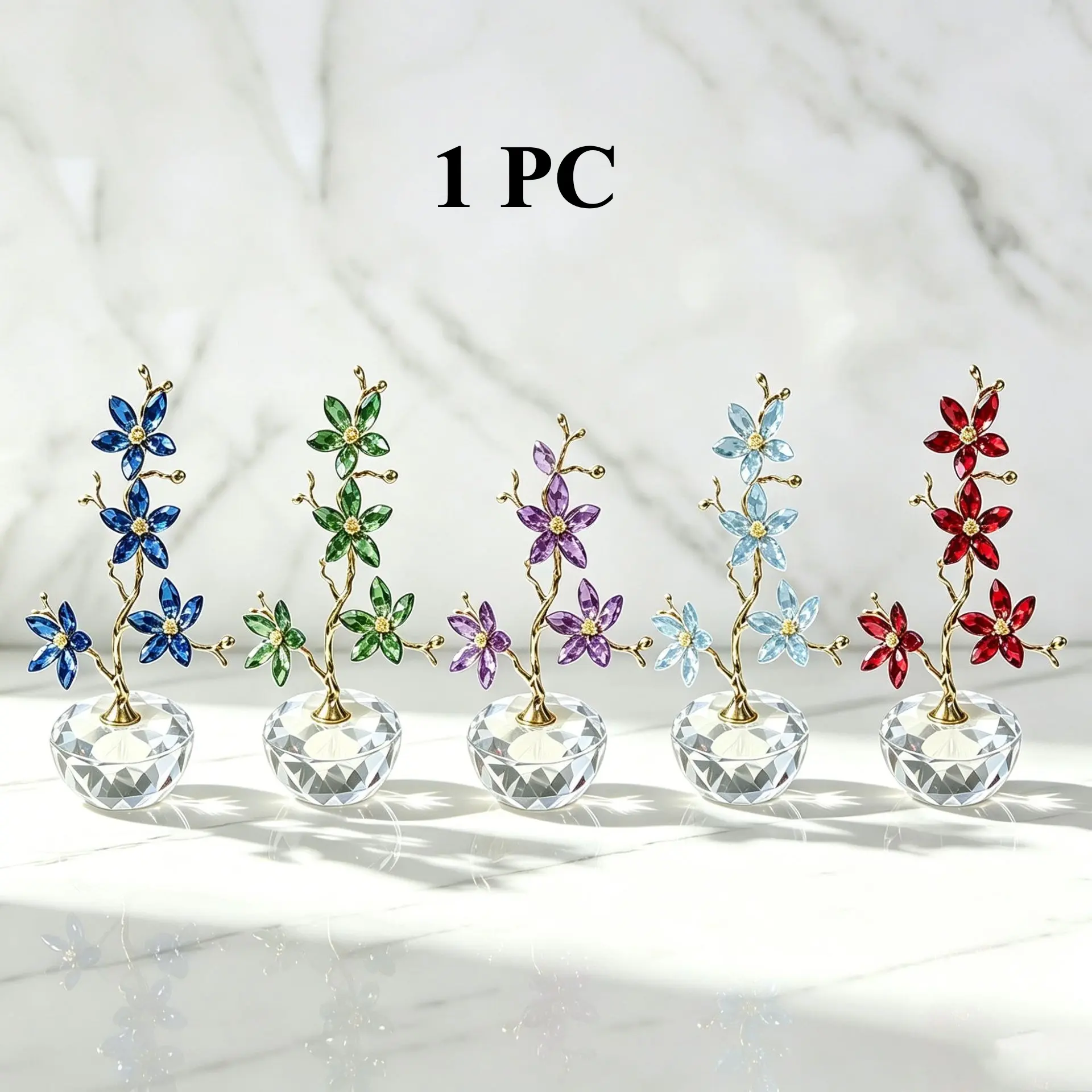 New light luxury simple creative crystal orchid ornament jewelry moving new home gift housewarming gift unique gift Crystal Flower Crystal Decor