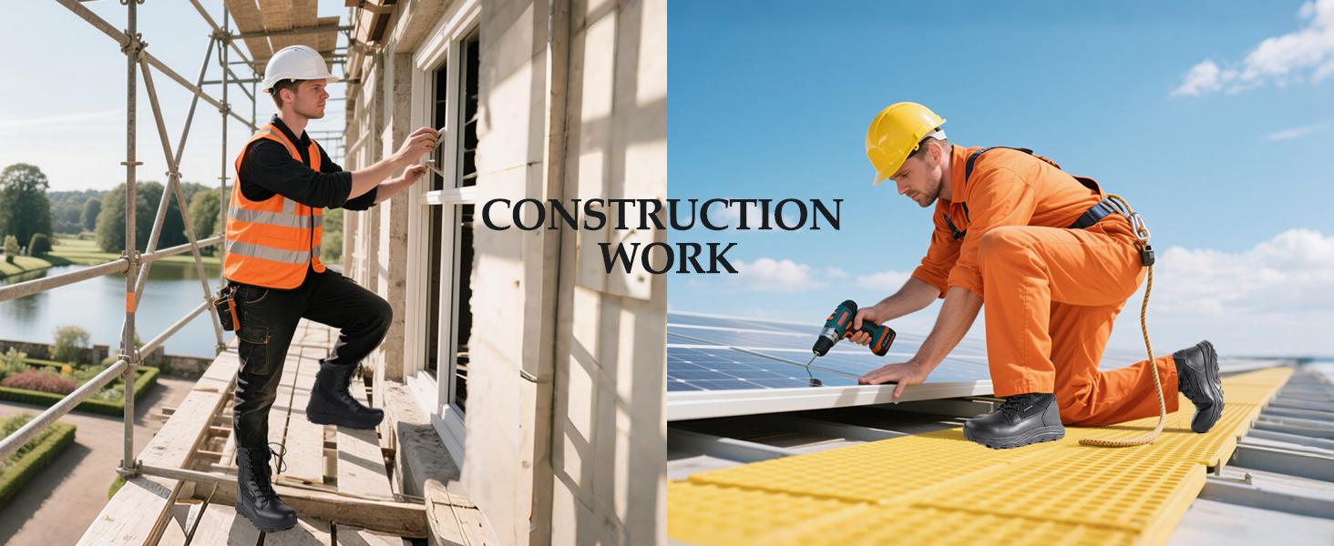 FREE SOLDIER Men's Tactical Boots 8 Inches Military Lightweight Durable Hiking Motorcycle Combat Waterproof Boots