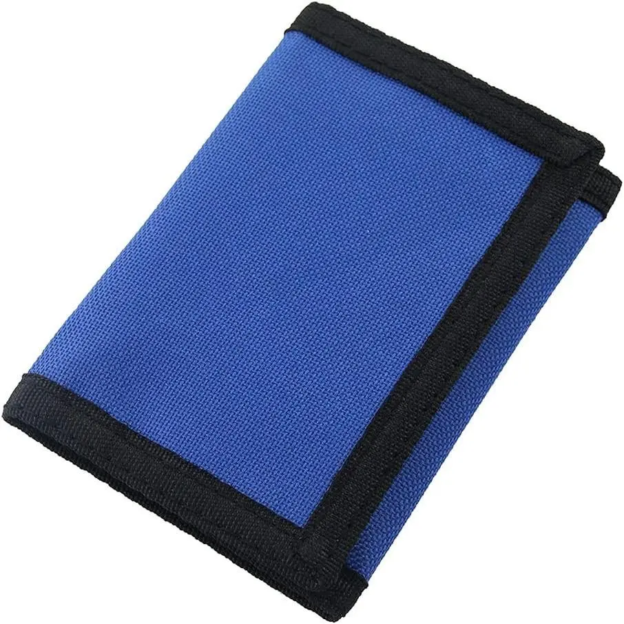 RFID Blocking Canvas Trifold Wallet with Magic Sticker for Men Women Teens Boys - Navy BlueGift