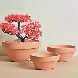 Clay Pots with Drainage Holes, 3/4/5pcs Set, Indoor/outdoor Succulent Planters, Gardening Accessories, Artisanal Craftsmanship